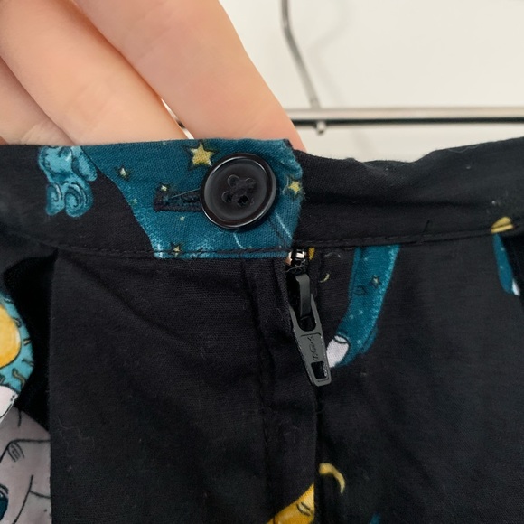 Dangerfield black gold + teal cotton tarot design flared mini skirt - Picture 4 of 8